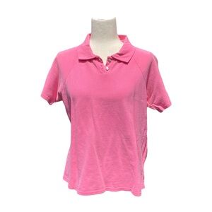 90s Red Ginger Cotton Stuff Classic Pique Polo in Pink Salmon Medium